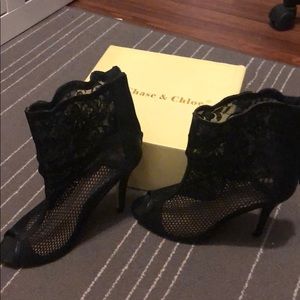 All black high heels